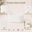 10 Pack White Woven Gift Baskets with Gift Bags and Ribbons, 12"x8"x5"