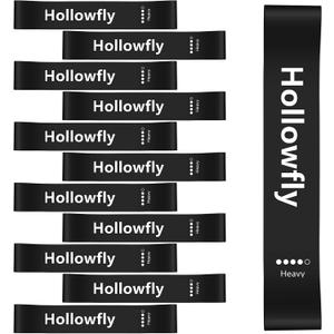 Hollowfly 12 Pcs Latex Resistance Loop Exercise Bands for Booty Workout Stretch Exercise Bands Non Slip for Legs Squat Resistance Loop Women Men Starter Butt Hip Thigh Fitness (Black)