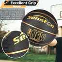 Senston 27.5''/29.5'' Outdoor Basketball Excellent Elasticity/Grip Rubber Basketballs with Pump, Durable Size 5/7 Men Basketball
