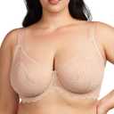 HSIA Minimizer Bras for Women Large Bust Full Coverage Lace Plus Size Bra - Mermaid Scales (38DDD, Light Pink)