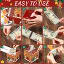 Christmas Money Box for Cash Gift Pull 2025 Christmas Money Holder with Pull out Card and 30 Transparent Bag Xmas Cash Gift Ideas Boxes for DIY Family Adults Party Favors(Gingerbread Man)