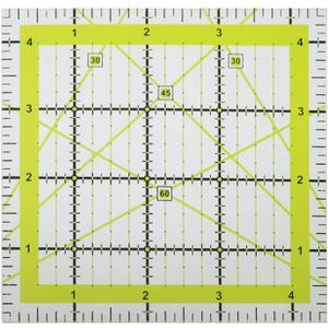 XGNG 4.5 x 4.5Inch Quilting Ruler Square Non-Slip Acrylic Quilting Rulerfor Quilting, Sewing and DIY Crafts Fabric Cutting Ruler