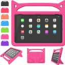 Fire HD 10 Tablet Case for Kids, Tablet 10 Case(13th/11th Generation, 2023/2021 Release),SHREBORN Lightweight Shockproof Covers with Handle Stand,Also for 10in Sony Nokia,Pink (Rose)