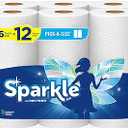 Sparkle Pick-A-Size Paper Towels, 6 Double Rolls = 12 Regular Rolls, Everyday Value Paper Towel With Full And Half Sheets