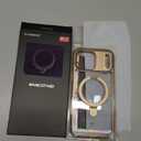 CASEKOO Rose Gold Glossy for iPhone 17 Pro Max Case [360 Spin Magnetic Stand][Fit for MagSafe][17FT Military Protection] Slim Polished Frame Titanium Alloy Sturdy Stand 6.9", Rose Gold