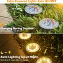 Joomer Solar Ground Lights, 8 Pack 8 LED Solar Lights Outdoor IP68 Waterproof Solar Disc Lights In-Ground Landscape Lighting Outdoor Lights for Patio Pathway Lawn Yard Driveway Walkway (Warm White)