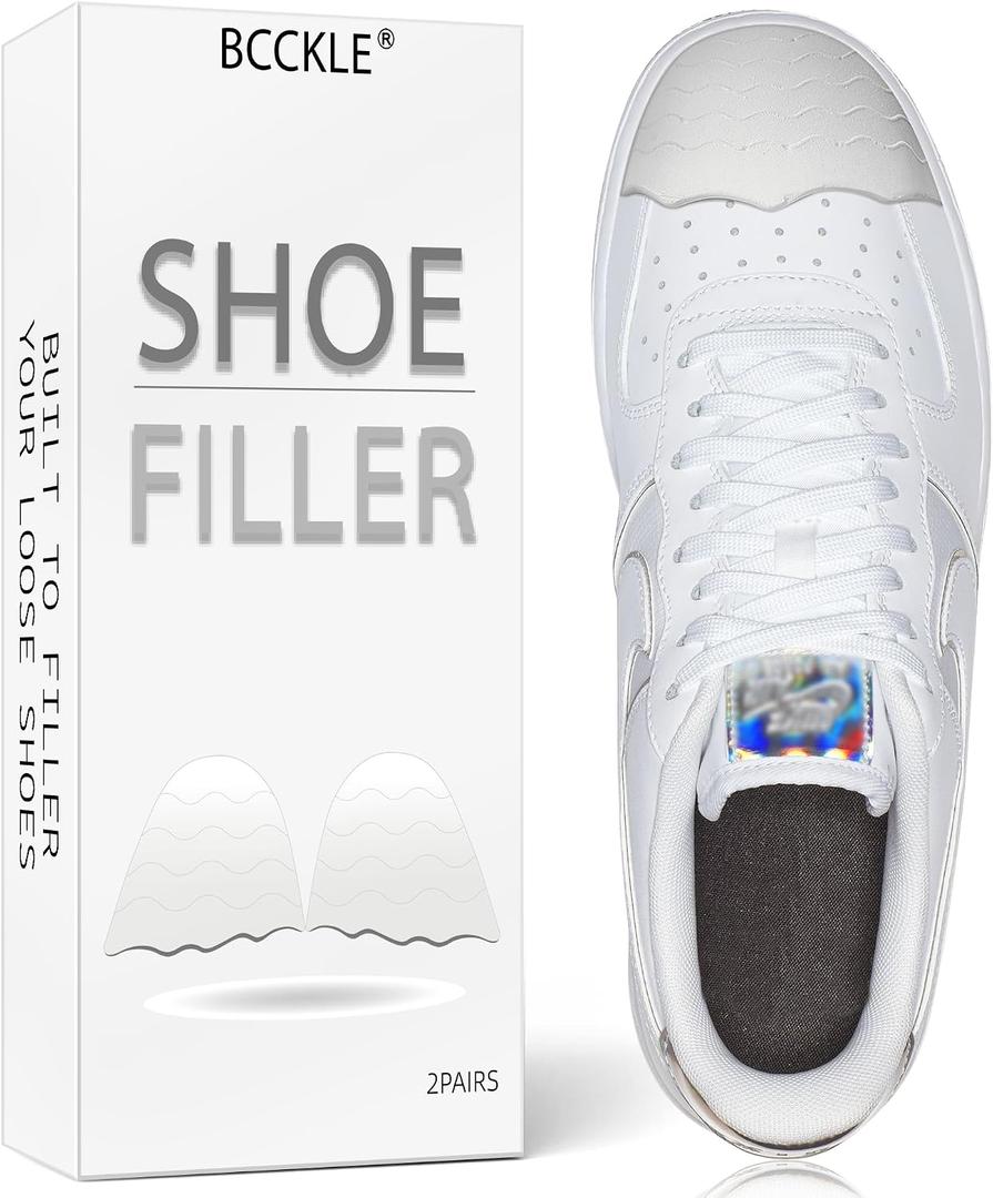 Shoe Fillers Inserts for Loose Shoes - Anti Slip Toe & Heel Pads with Ergonomic Design | Adjustable Insoles for Big Shoes Prevent Heel Slippage.