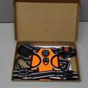 PHOEPET No Pull Dog Harness Medium Reflective Front Clip Vest with Handle,Adjustable 2 Metal Rings 3 Buckles,[Easy to Put on & Take Off](M, Orange)