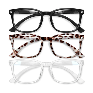 Gaoye Stylish Blue Light Glasses for Woman - Computer Glasses 99% Blue Light Blocking - Lightweight TR90 Frames - 3 pack