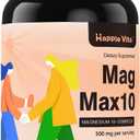 MagMax10 Magnesium Complex Supplement 500mg, 10 Forms of Magnesium: Glycinate, Malate, Citrate and More - Maximized Absorption for Sleep, Muscle, Heart and Brain Health - 90 Capsules, Expiry: 03/20/2026