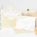 Crisky Floral 4 Assorted Thank You Cards (50 Pack) with Envelopes & Stickers Greeting Cards Bulk, Watercolor Delicate Wildflower for Birthday, Baby Shower, Wedding, Graduation