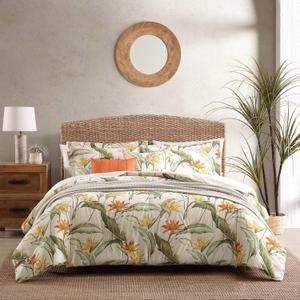 Tommy Bahama - King Comforter Set, Reversible Cotton Bedding with Matching Shams & Bonus Throw Pillows, Super Soft Bedding Set (Birds of Paradise Off-White, King)