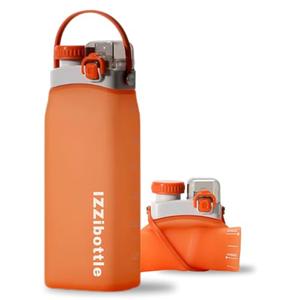 IZZI bottle Collapsible Lightweight Silicone Water Bottle (600ml, Blue) | BPA Free, Eco-Friendly, Medical Grade | Leakproof Bottle for Sports, Travel, Hiking, Gym, Outdoor Adventures and Daily Use