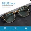 Blue Light Blocking Glasses Vintage Half Frame UV Clear Lens Anti Eyestrain Computer Gaming Glasses for Men Women