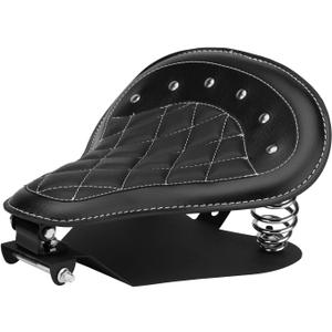 LKV Motorcycle Solo Driver Seat with Seatbase Mounting Hardware Kit Custom Chopper Bobber Seats Universal Fit for Harley Davidson Sportster XL 1200 883 48