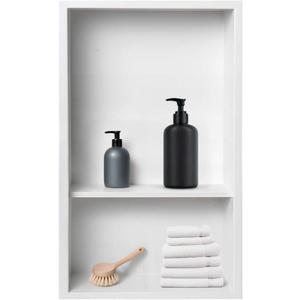 12 x 18 Shower Niche,Warm White Stainless Steel Recessed Shelf