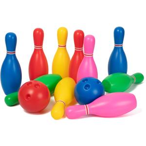 Liberry Toy Bowling Set for Kids Ages 2 3 4 5, Includes 10 Plastic Pins & 2 Balls, Toddler Indoor Outdoor Activity Games, Educational Birthday Gifts for Boys Girls (Multicolor)