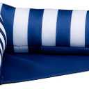 Big Joe Noodle Sling, No Inflation Needed, Pool Float with Armrests, Quick Draining Fabric, Cup Holder (Americana Nautical Stripe)