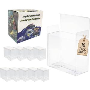 10 Pack Booster Box Case Protector - Booster Box Display Case - 0.5mm Thick Crystal Clear PET Plastic Stackable Display Case for Booster & Collectibles