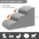 Dog Stairs for Small Dogs, 3 Tiers High Density Foam Dog Ramp, Extra Wide Non-Slip Pet Steps for High Beds Or Couch, Soft Foam Doggie Ladder for Dogs Injured, Older Pets, Small Cats