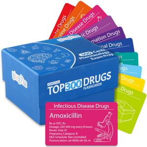 gisgfim Top 300 Drugs Flashcards Pharmacology Flash Cards Nursing School Essentials with Drug Names Test Questions Dosage Formulas IV Gauges for Nursing Pharmacology Med Students Pharmacy Techs