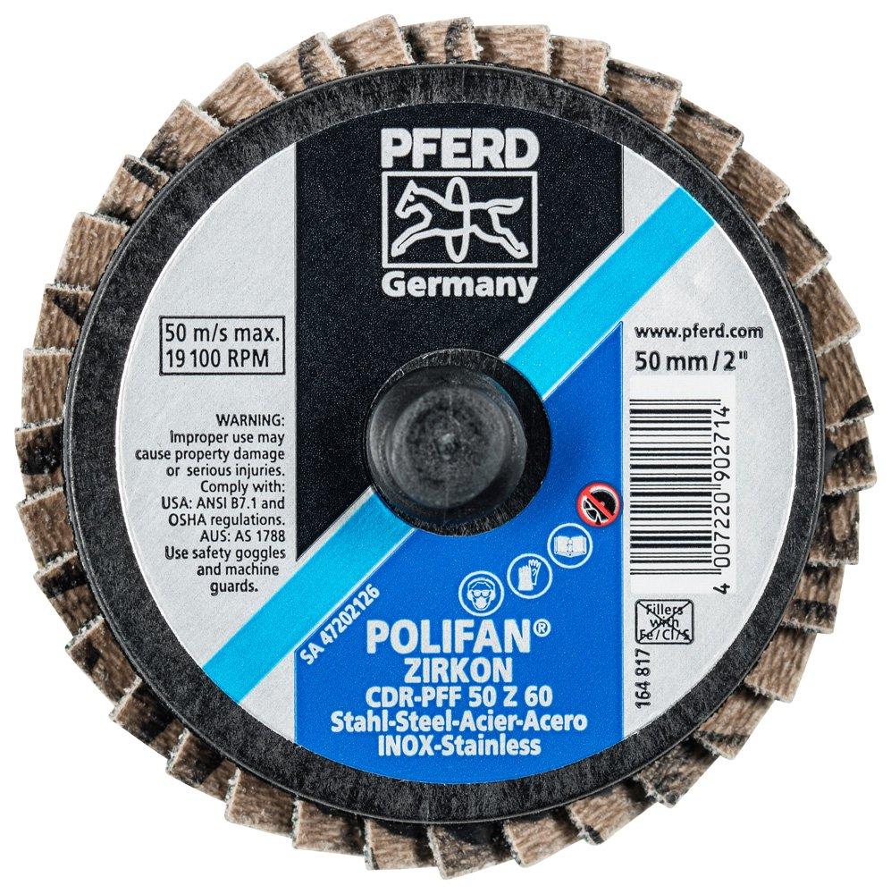PFERD 42925 Combidisc Quick Change Disc, Type CDR, Zirconia Alumina, 2" Diameter, 60 Grit, 19100 RPM (Pack of 10)