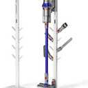 PEGZONE Vacuum Stand Compatible with Dyson G5 V15 V12 V11 V10 V9 V8 V7, S11 A10 A11, NEC180 280TL, Cordless Vacuum Holder with 8 Storage Hooks, Accessories & Attachments Organizer, White