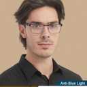 1 Pack Progressive Multifocal Reading Glasses For Men,Upgraded Premium Multifocus Blue Light Blocking Readers Metal Frame Spring Hinge,Anti Glare/Eyestrain Cheaters Eyeglasses 4.0x