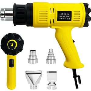 Heat Gun 2000W, 140F-1202F Variable Temperature with 2 Speeds, Fast Heating Heavy Duty Hot Air Gun Kit with 4 Nozzles for Crafts, Shrinking PVC, Stripping Paint