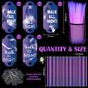 50 Sets Domestic Violence Awareness Glow Sticks with Cards Include 50 Pcs Purple Awareness Ribbon Cards 100 Pcs Glow in the Dark Sticks for Take Back the Night Party Favors Benefit Dinners