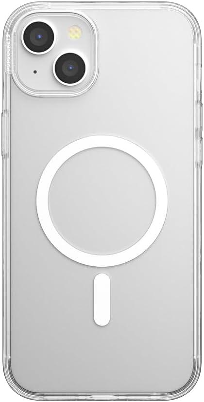 PopSockets Clear iPhone 15 Plus Case for iPhone 15 Plus | Round Phone Grip, Compatible with MagSafe, Phone Case, Wireless Charging Compatible, 15 Plus