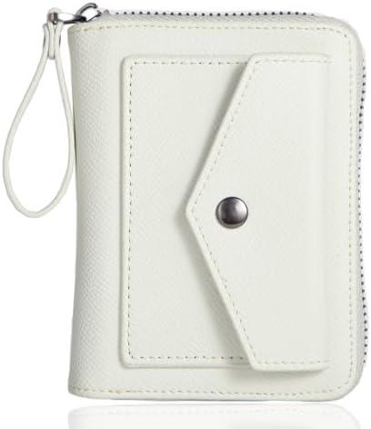 ANBENEED Leather Small RFID Blocking Bifold Zipper Around Wallets With ID Window Wristlet Coin Pocket For Women