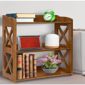 Wooden 3 Tier Bookshelf, Small Wood Bookcase Storage Shelf, Open Shelf Organizer for Bedroom, Living Room and Office (Brown, 3 Tier)