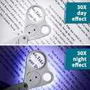 JARLINK 30X 60X Illuminated Jewelers Loupe Magnifier, Foldable Jewelry Magnifier with Bright LED Light for Gems, Jewelry, Coins, Stamps, etc