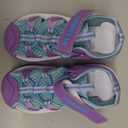 BODATU Girls Summer Outdoor Beach Sports Closed-Toe Sandals Blue/Purple, 13 Little Kid