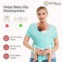 Momcozy Baby Wrap Carrier, Ergonomic Infant Slings for Newborn to Toddler 8-35 lbs, Adjustable Baby Wrap for Adult Fits Sizes XXS-XXL, Easy to Wear Baby Carriers, Lake Blue