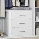 BOLUO Closet Drawers White 3 Drawer Dresser for Closet Organizers and Storage Bedroom Dorm Modern