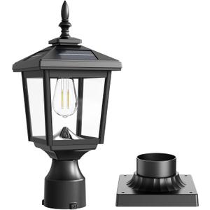 Greluna Solar Post Light Outdoor, 60 Lumens Dusk to Dawn Lamp Post Light, Solar Powered & Waterproof, Fits 6x6 Wooden Posts, 3 Inch Poles, for Garden, Pathway, Driveway, Fence & YardCool White