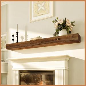 Avana Rustic Fireplace Mantel Shelf 60 Inches - Handcrafted Wood Mantles For Over Fireplace - Wall Mounted Farmhouse Fireplace Mantel Shelf - Floating Fireplace Mantels 60 X 8 X 3 - Rustic Traditional