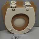 Bemis 500EC Durable Wood Toilet Seat with Easy Clean Hinges, Made in USA, Round, Bone