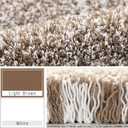 Yimobra Luxury Bathroom Rugs, Fluffy Bath Mats, Non Slip, Water Absorbent Microfiber, Machine Washable, Plush Runner Shower Rugs, Thick Matts for Bathroom Floor&Tub, 60"x 24", Light Brown and White