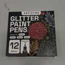 ARTISTRO 12 Glitter Paint Pens Sparkly and Shiny for Rock Painting, Stone, Ceramic, Glass, Wood, Fabric, Scrapbooking, DIY Craft Making, Coloring, Acrylic Glitter Markers Extra-Fine Tip 0.7mm