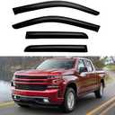 EIUHMOU Window Visor Deflector Vent Guards Sunshade Windshield Rain Guard for 4 Windows on 2019-2024 Chevr0let Silverado/2019-2024 GMC Sierra 2020-2024 1500 2500HD 3500HD Vehicles