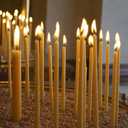 Pure Beeswax Candles, 6.3" Decorative Thin Taper Candles,Honey Scented, Dripless, Smokeless, 30min Burn Time for Birthday, Dinner, Prayer, Church, Hanukkah, Christmas (Yellow, 50 pcs)