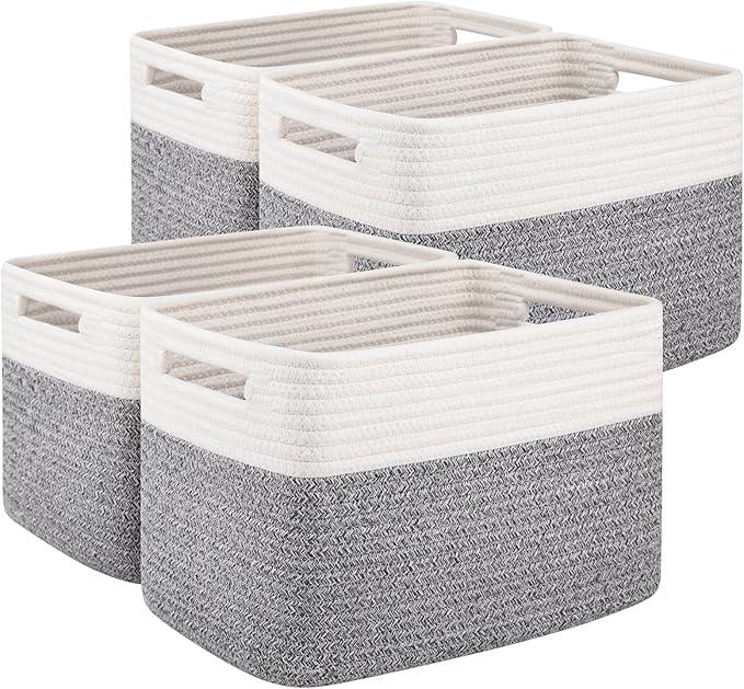 OIAHOMY 4 Pack Storage Baskets for Organizing, Small Bins