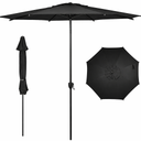 Abba Patio 11FT Lyon Outdoor Patio Umbrella Outdoor Table Umbrella with Push Button Tilt and Crank Market Umbrella 8 Sturdy Ribs UV Protection Waterproof for Garden Deck Backyard Pool Black