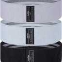 Auflex Resistance Bands for Legs and Butt, Fabric Exercise Loop Bands Yoga, Pilates, Rehab, Fitness and Home Workout, Strength Bands for Body, Purple, Pink, Green