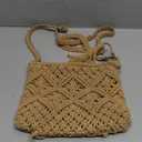 Woven Crossbody Bag for Women, Cotton Macramé Purse with Tassels, Boho Crochet Beach Summer Handbag for Vacations, 10” x 8”