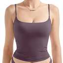 SUUKSESS Women Sexy Square Neck Tank Top Summer Y2K Going Out Basic Cami Shirt (Small, Taaro Purple)