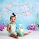 Mermaid Happy Birthday Banner - Mermaid Birthday Party Decorations, With A Textured Fin And Sequins, Ocean Themed Banner Garland, Under The Sea Themed Party Supplies